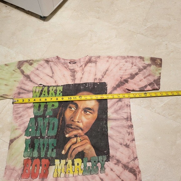 Wake Up And Live Bob Marley Tie Dye All Over Print AOP Double Sided T Shirt - Picture 5 of 7